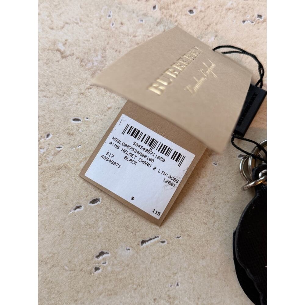 NWT Burberry Helmet Charm Black and White Keychain with Silver Hardware - Picture 5 of 8